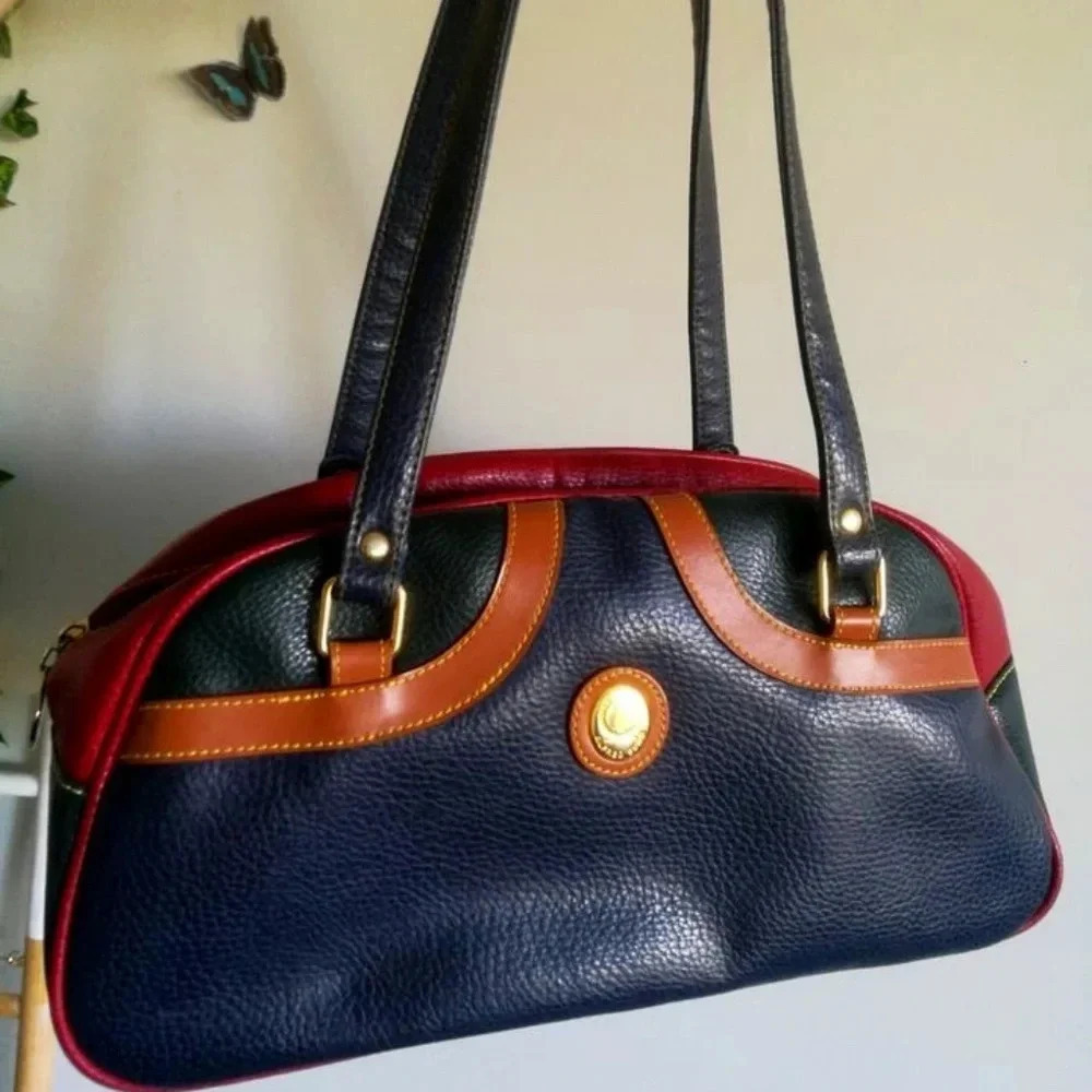 Alfred Sung Vintage Color Block Bowling Purse